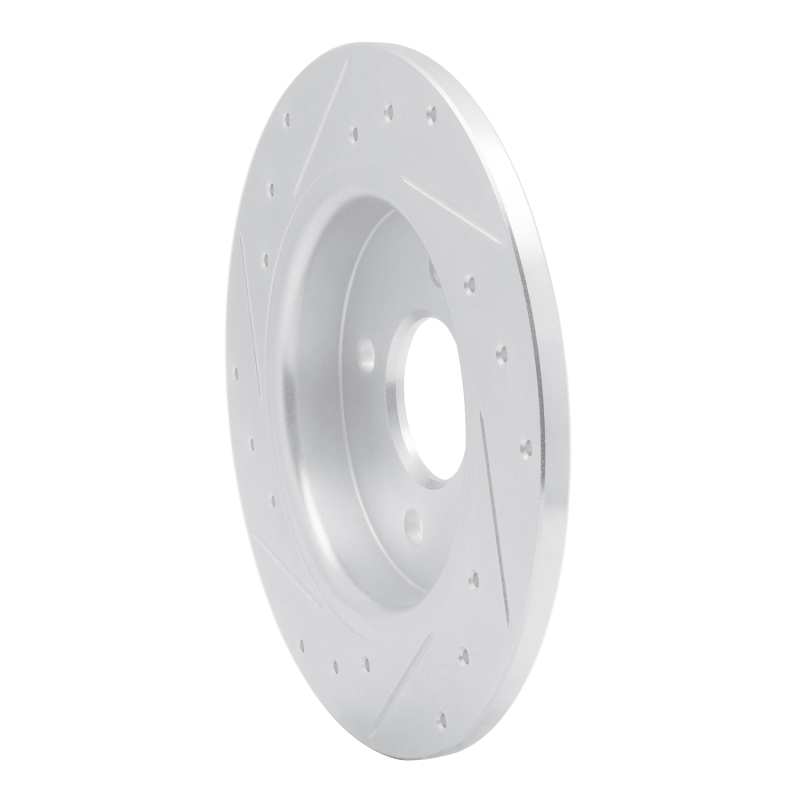 Ford Ecosport Brake Rotor (1) - Rear Right - R1 Concepts - Drilled & Slotted - Silver - `18-`22